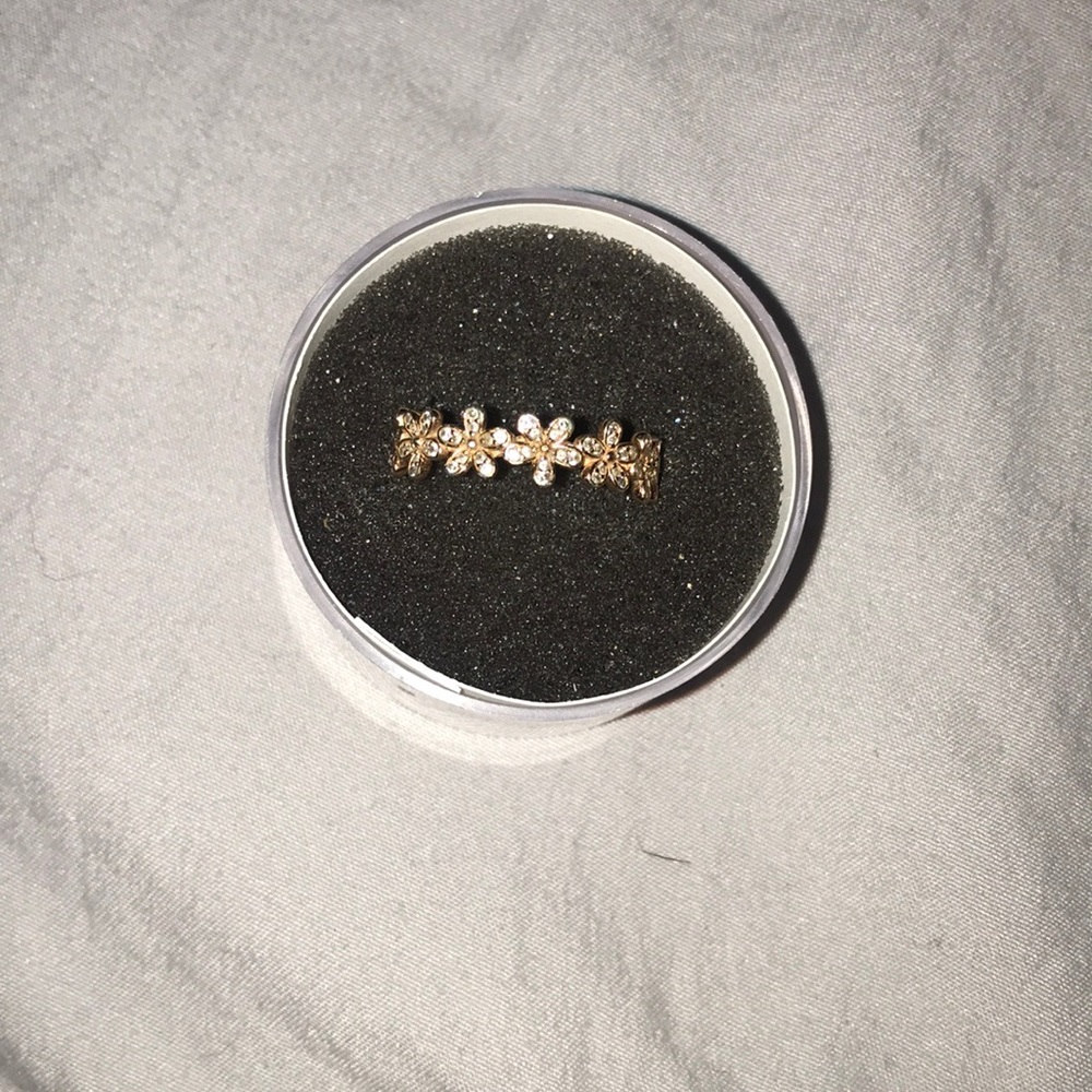 Pandora Gold Floral Band with Clear Stones